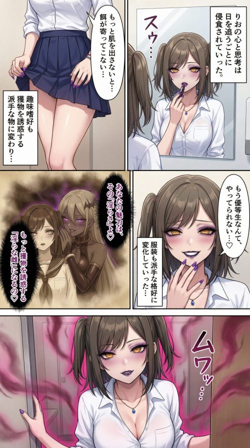 淫紋＆邪悪唾液　侵食洗脳　妖艶悪堕ち　魔法少女