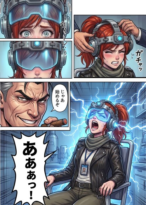邪悪媚薬＆洗脳装置　悪堕ち興奮快楽幻覚　女警官
